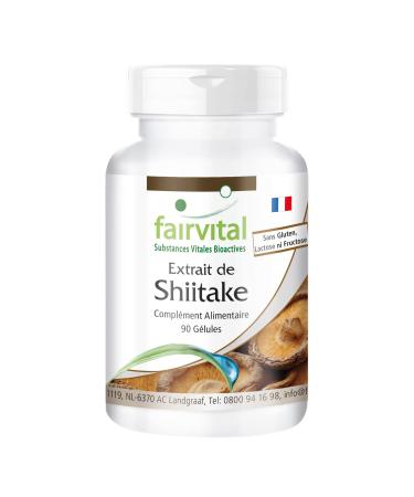 Fairvital | Shiitake Extract 500 mg - 30% Polysaccharides (150mg) - 90 Vegetarian Capsules