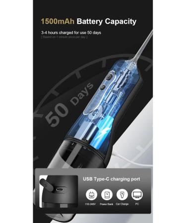 Water Flossers for Teeth - 4-Speed 5 Nozzles 260ml Tank Rechargeable & Portable for Optimal Oral Health - Buy Online on GoSupps.com