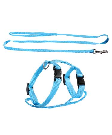 POPETPOP Rabbit Harness and Leash Adjustable Bunny Leash Pet Walking Running Leash for Bunny Cat Kitten Ferret and Other Small Animals - Blue