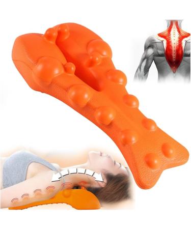 Neulleben therapy trigger point massage device Original back extension Align neck cushion for neck and shoulder relaxation-upper back massage point trapezius and neck massage device orange