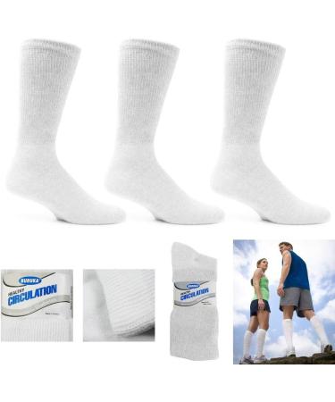 Cotton Diabetic Crew Socks - 6 Pairs, Size 9-11 | Circulatory Health Support - Buy Online on GoSupps.com