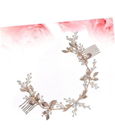 Housoutil Wedding Hair Accessories for Women Comb for Bridal Pearl Hair Comb Headwear for Women Gold Hair Tiaras for Women Hair Accessory for Girls Leaves European Style Bride - Buy Online on GoSupps.com