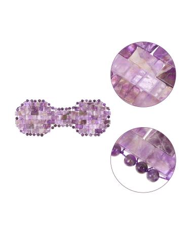 FRCOLOR Jade Eye Mask - Cooling Gel Eye Cover & Blackout Blindfold for Sleep | Reusable Silk Eye Mask for Bedtime & Office - Amethyst Purple 19.2x7.5cm - Buy Online on GoSupps.com