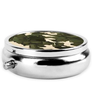Army Camouflage Round Pill Box Organizer - 3 Compartment Travel Pill Box - Portable Black Storage for Medications - Buy Online on GoSupps.com