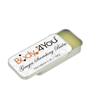 BodyJ4You Stretched Ear Balm Piercing Aftercare | Tunnel Plug Taper Gauges Expander Earrings | Natural Recovery Solution Vegan | Jojoba Castor Oil Vitamins | 0.35oz (10gr) 1 Tin (10 grams)