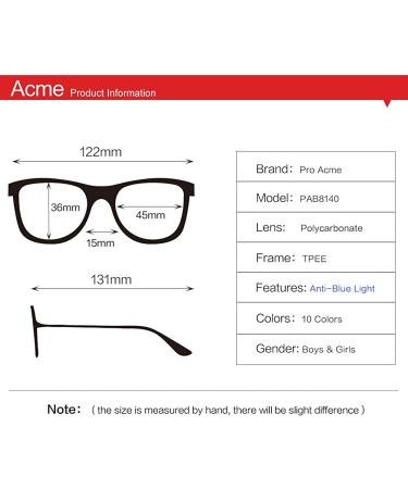 Pro Acme Kids Blue Light Glasses | Unbreakable Frame | Matte Black | 45mm - Buy Online on GoSupps.com