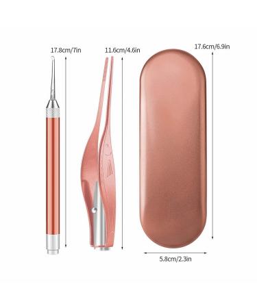 Elephant Ear Wash 3pcs Ear Wax Removal Tool Set with LED Flashlight - Stainless Steel Ear Cleaner Tweezers for Babies and Adults - Rose Gold - Buy Online on GoSupps.com