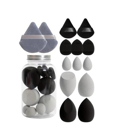 Makeup Puff Makeup Blender Sponge Set - Portable Makeup Puff Blender Sponges Powder Puff for Blending Foundation Cream Black