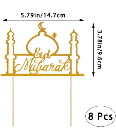 8 Pcs Eid Mubarak Cake Topper Glitter Paper Star Moon Birthday Cupcake Toppers Muslim Mubarak Glitter Cake Decorations Eid Mubarak Glitter Cupcake Topper Pick for Birthday Party - Buy Online on GoSupps.com