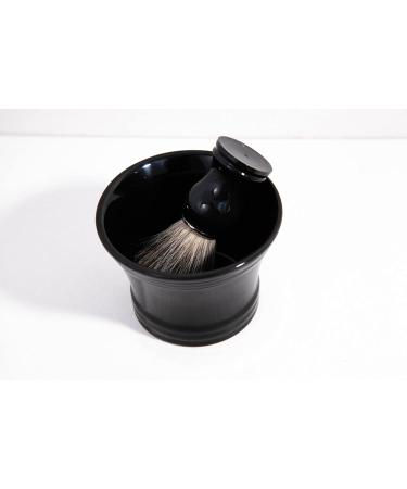 Epsilon Ceramic Shaving Bowl with Black Handle | Unique Standard Shaving Accessories - International Shipping Available - Buy Online on GoSupps.com