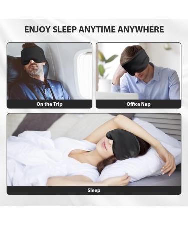 Hilph Satin Sleep Eye Mask - Soft Pressureless Blindfold for Sleeping, Adjustable Band - Perfect for Home, Travel, Yoga - Men and Women - Black - Buy Online on GoSupps.com