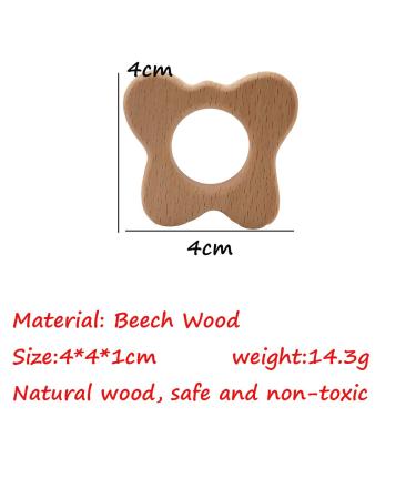 Arakierst 10pcs Cartoon Wood Butterfly Teether - Natural Beech Wooden Handmade DIY Jewelry Pendant - Buy Online on GoSupps.com
