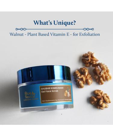Buy Blue Nectar Kumkumadi Face Oil & Walnut Gel Face Scrub - Natural Herbal Skincare for Men & Women - Exfoliating & Nourishing - International Shipping Available - Buy Online on GoSupps.com