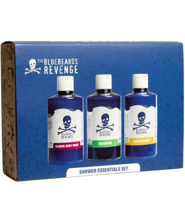 The Bluebeards Revenge Shower Essentials Set Men s 3 piece gift set Includes Shampoo (300ml) Conditioner (300ml) & Body Wash (300ml) - Buy Online on GoSupps.com