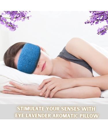 Idan Med Spa Lavender Eye Pillow Washable Comfortable Over The Head Hot and Cold Therapy for Yoga Relaxation Sleeping Blue and Gray.