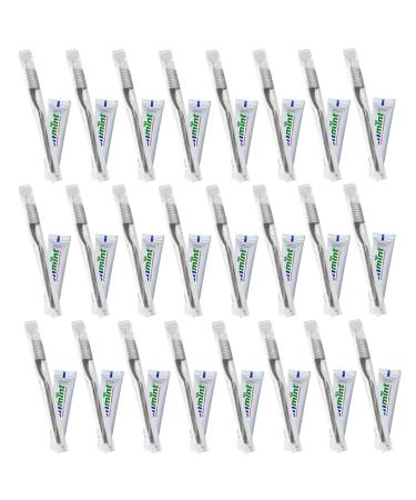 Freshmint Travel Size Cavity Protection Toothpaste .85 Oz | Travel Kit TSA Approved | Vegan and Gluten Free | Tamper Evident Foil Seal | Bulk Disposable Toothpaste for Hospitality Charity Dentists