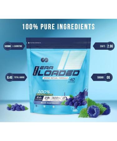 Limitless Pharma EAA Loaded | Intra Workout Essential Amino Acid Supplement | EAAs BCAAs L-Carnitine Electrolytes Sugar Free | Post Workout Muscle Recovery Energy Hydration | 40 Servings (Blue Raspberry) - Buy Online on GoSupps.com