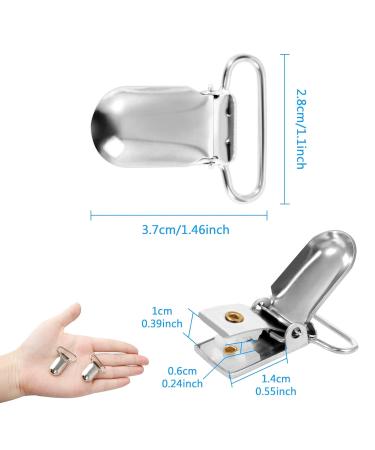 Buy 50 Metal Pacifier Clips - Durable Pacifier Chains for Babies | Nuckel Clip & Toy Holder - Silver - Buy Online on GoSupps.com