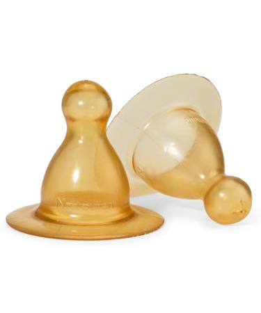 Natursutten Replacement Slow-Flow Bottle Nipples for Glass Baby Bottles - Eco-Friendly BPA-Free Natural Rubber Nipples for Natursutten Baby Bottles - Made in Italy - 2 Pack Slow Flow