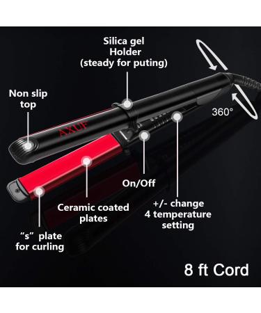 Buy 2 in 1 Hair Straightener & Curling Iron | Adjustable Temp Auto-Off Dual Voltage - Perfect for International Shipping - Buy Online on GoSupps.com