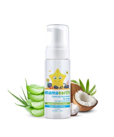 Mama Earth Foaming Face Wash for Kids - Gentle Aloe Vera & Coconut Cleanser (150 ml) | International Shipping Available - Buy Online on GoSupps.com