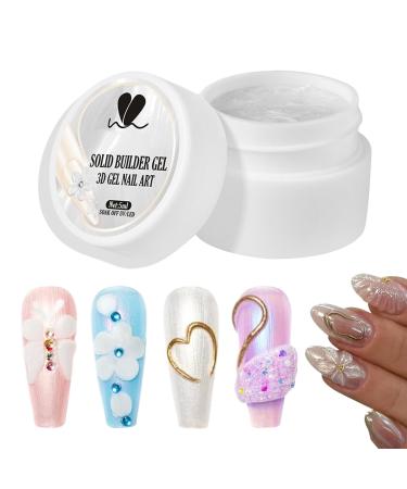 3D Nail Gel | Solid Nail Gel for Sculpting Extensions and Sculpture 5ml Non-Sticky for Creating Shapes Firm Consistency