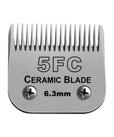 Detachable Pet Dog Grooming Ceramic Blades Compatible with Andis Size-5FC Cut Length 6.3mm 1/4 Compatible with Oster A5 Wahl KM Series Clippers