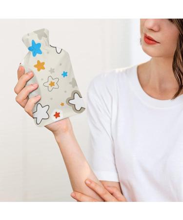 Color Stars Hot Water Bottle with Plush Cover - Bed Warmer for Adults & Kids | 26.5x15.3cm - International Shipping Available - Buy Online on GoSupps.com