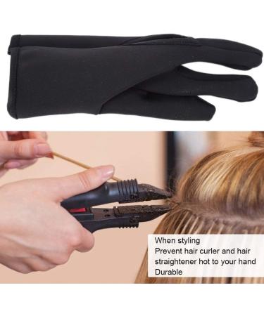 FILFEEL 3 Fingers Hairdressing Glove Heat Resistant Protective Finger Glove Hair Salon Styling Tools for Hair Styling Curling Perming Curling Wand(Black) - Buy Online on GoSupps.com