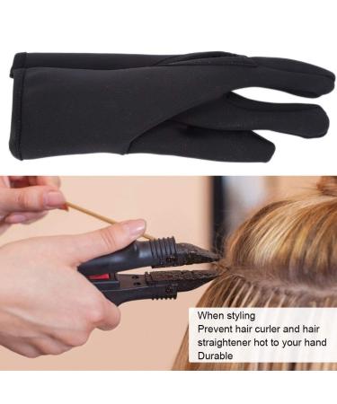 ZJchao Hairdressing Gloves - 3 Finger Protective Insulating Gloves for Curling Iron - Salon & Home Styling Tool (Black) - Buy Online on GoSupps.com