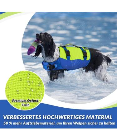 Shop Eyin Life Jackets for Small Dogs | Size-Adjustable Reflective Tear-Resistant Swimming Vest - Blue & Yellow - Buy Online on GoSupps.com