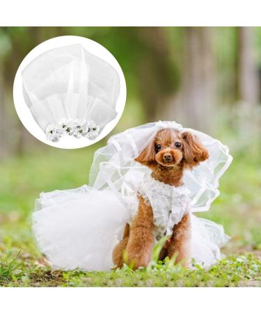 Psopp Dog Veil & Flower Headdress for Pets | Wedding Hair Accessories for Small Dogs & Cats - Buy Online on GoSupps.com
