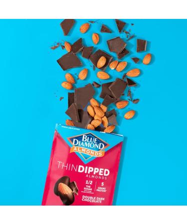 Blue Diamond Almonds Double Dark Chocolate Thin Dipped Snack Nuts 4 oz (Pack of 2) Bundle With a Snack Scout Lunch Bag - Buy Online on GoSupps.com