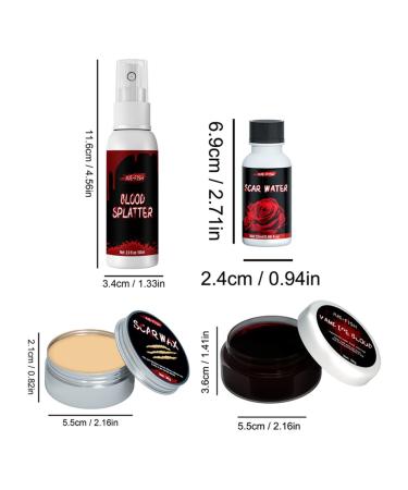 Lurrose 5-Pack Special Effects Makeup Kit - Fake Blood, Scar Wax, Vampire Makeup - Assorted Colors - 11.6X3.4cmx5pcs - Buy Online on GoSupps.com