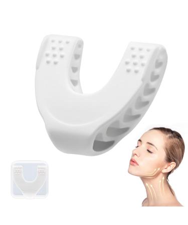 Jawline coach pine trainer JAW coach for men and women 40lbs Kiefer Exerciser double chin coach for face mouth chisel and jawline fitness ball of the jaw line jaw training white