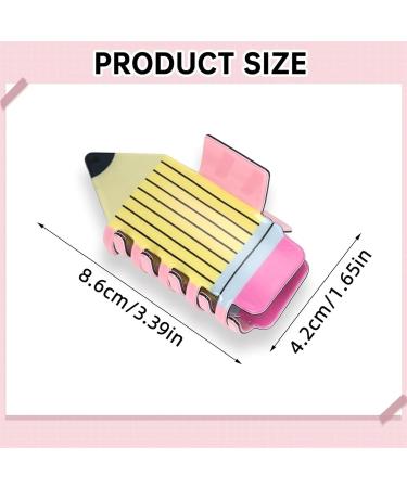 Pencil Claw Clip Fun Pencil Hair Clip Acrylic Pencil Hair Claw Clip for Women Girls Fun Teacher Hair Accessories Strong Hold Pencil Claw Clips For Thin Hair (Color : B*2) - Buy Online on GoSupps.com