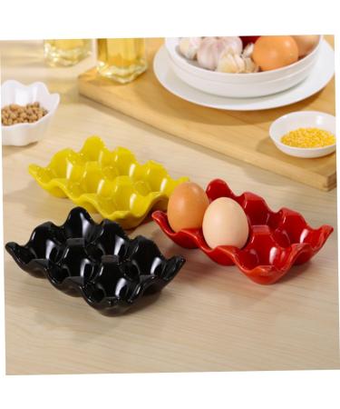 Angoily 1pc Egg Tray Egg Keeper Storage Reusable Egg Cartons Cup Holder Tray Decorations Ceramics - Buy Online on GoSupps.com