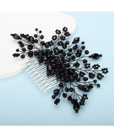 Kercisbeauty Black Beads Branch Hair Comb for Women Girls Wedding Bridal Black Hair Accessories - Buy Online on GoSupps.com