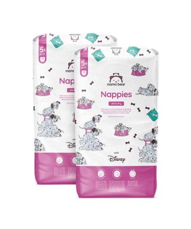 Amazon brand: Mama Bear Disney Ultra Dry diapers size 5+ (11-17 kg)-monthly box white 144 pieces (2 packs with 72) size 5+ (11-17 kg) monthly box