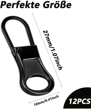 12 Pack Zipper Sliders - Durable Replacement Zipper Pulls for Suitcases Backpacks & Clothes - Black Zip Repair Solution - Buy Online on GoSupps.com