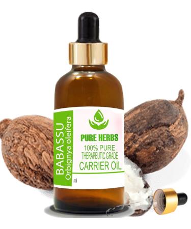 Pure Herbs Babassu Oil 50ml - Natural Therapeutic Grade Carrier Oil with Pipettes | Shop Internationally - Buy Online on GoSupps.com
