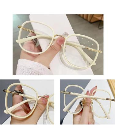 COKYIS Oversized Progressive Reading Glasses for Women | Stylish Square Frame Eyewear +2.5 Beige - International Shipping Available - Buy Online on GoSupps.com