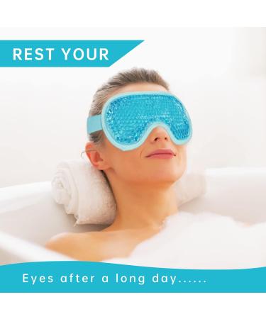 Reusable Gel Eye Mask for Puffy Eyes & Stress Relief - Hot Cold Beads - Blue - Buy Online on GoSupps.com