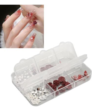 Nail Art Rhinestones Kit 3D Nail Art Charms Flower Butterfly Shape Vintage Portable Manicure Decorations with Rhinestones Artificial Pearls with Storage Organizer Box - Buy Online on GoSupps.com