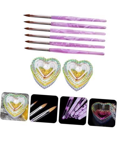 POPETPOP 2 Sets Nail Art Crystal Cup Nail Art Brush Nail Crystal Bowl Shot Glass with Lid Acrylic Liquid Powder Dappen Dish Acrylic Nail Brush Glass Tumbler with Lid Painted Abs Paint Pen - Buy Online on GoSupps.com