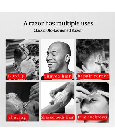 Barber Straight Razor Set with 20 Stainless Steel Blades | Professional Men's Manual Shaver for Close Shaving | Aluminum Handle | Portable Kit - Buy Online on GoSupps.com