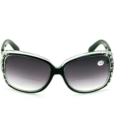V.W.E. Oversized Rhinestones Women s Bifocal Reading Sunglasses - Vintage Black 2.0x Reader Glasses for Outdoor Style - Buy Online on GoSupps.com