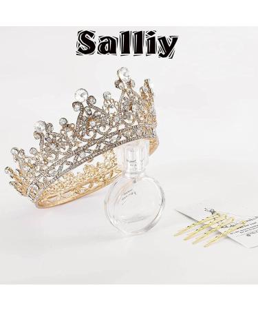 Aiosy Baroque Wedding Crown Gold Crystal Tiara Bridal Headpiece for Women and Girls - Rhinestone Hair Accessory (Type 1 & 3) - Buy Online on GoSupps.com