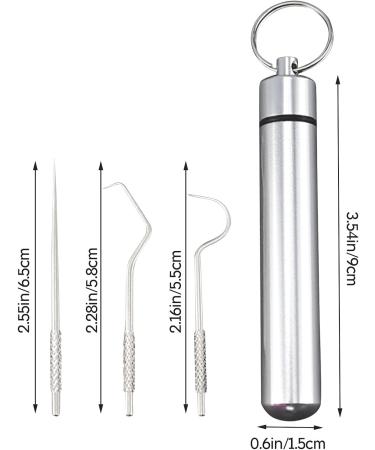 Stainless Steel Threaded Toothpick Hook Ear Wax Removal Tool Set - Electric Ear Vacuum for Home Improvement - Silver - Buy Online on GoSupps.com
