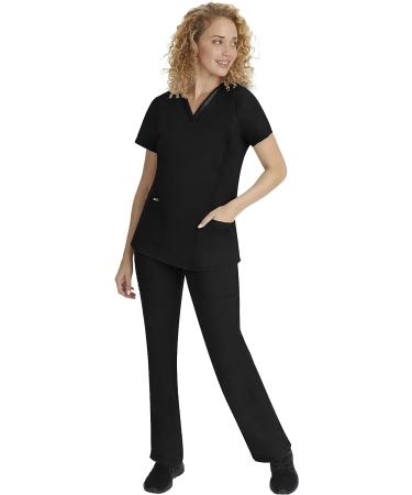 Healing Hands Purple Label Scrubs Top 2278 Jasmin | Women's V-Neck Scrub Top XL Black - Buy Online on GoSupps.com